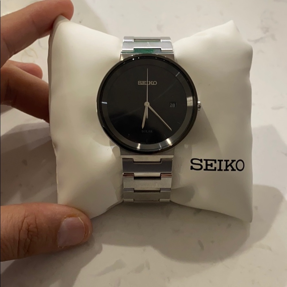Seiko Solar Watch with Black Dial